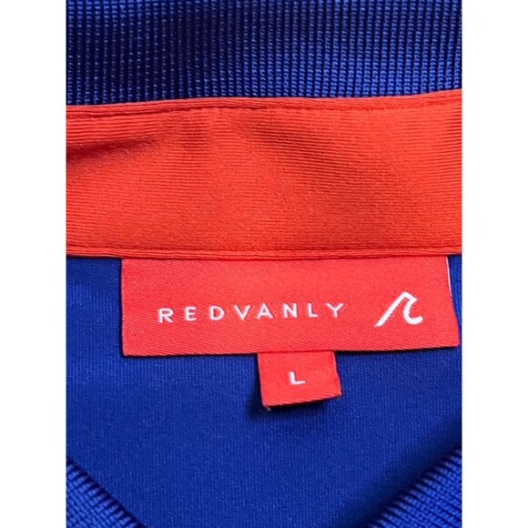 Redvanly Men Blue White Performance Golf Polo Shirt Lot Size Large L EUC - Picture 4 of 9